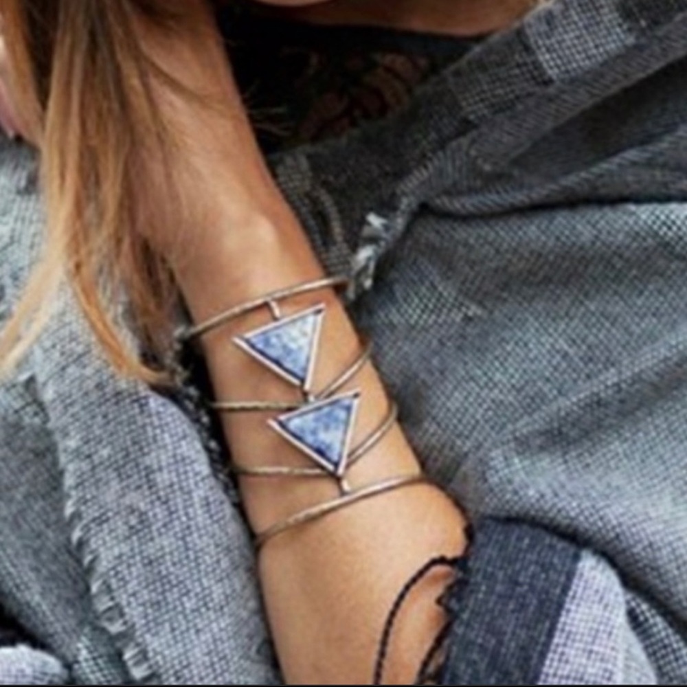Free People Caged Cuff Blue Geometric Bracelet